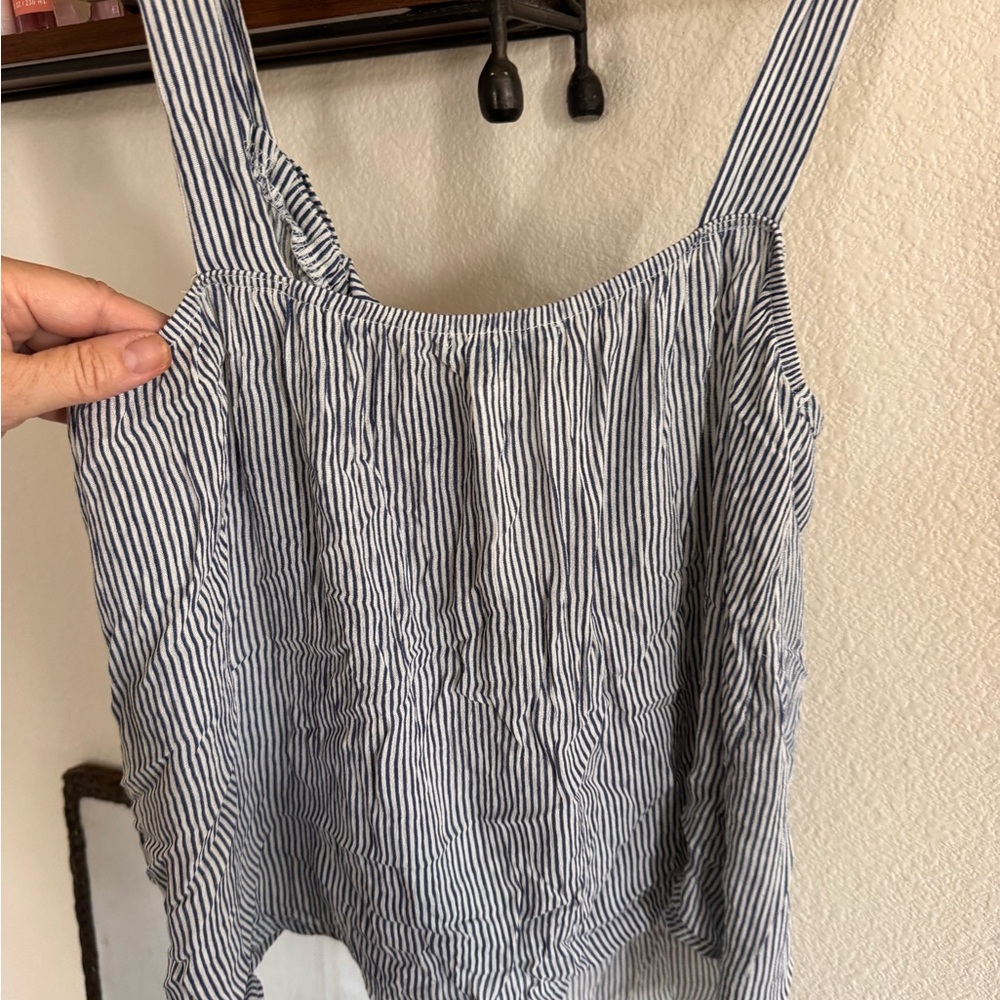 NWT Pinstripe Navy Blue & White Summer Tank Top